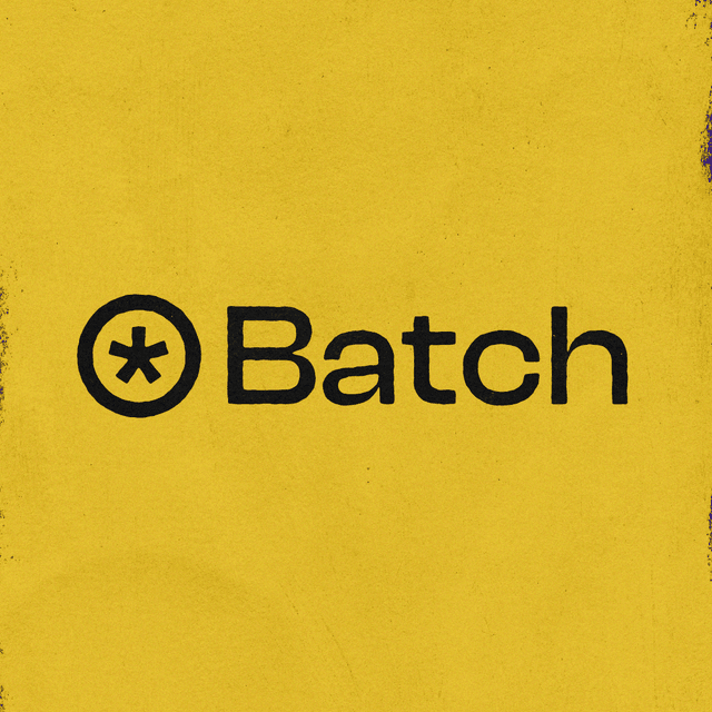 Still of my Batch Logo Challenge entry, Batch lockup against a yellow background